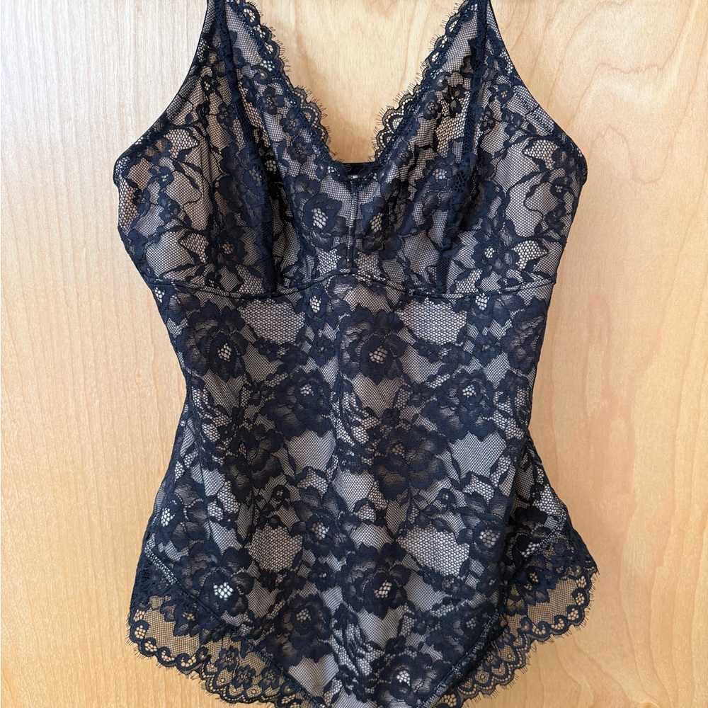 Popilush Black Shapewear Firm Control Smoothing Full Lace Bodysuit Sz. XXL